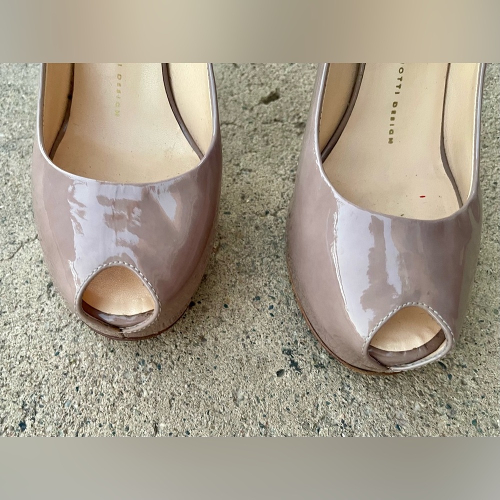 Giuseppe Zanotti Patent Leather peep-toe high-heeled pump BeigeSz39made in Italy - Picture 5 of 10